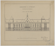 215015 Opstand van de voorgevel van het zusterhuis van het Stads- en Academisch Ziekenhuis (Catharijnesingel 15) te ...